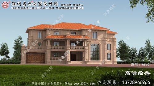 章丘市鄉村三層別墅外觀圖