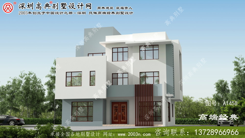 景縣農(nóng)村3層自建別墅效果圖