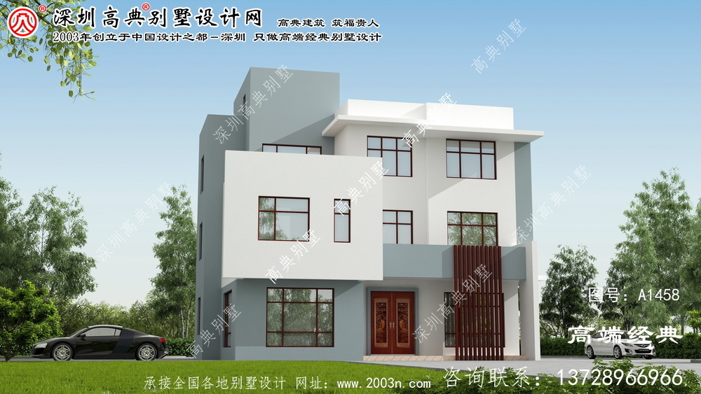 景縣農(nóng)村3層自建別墅效果圖