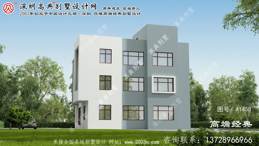 景縣農(nóng)村3層自建別墅效果圖
