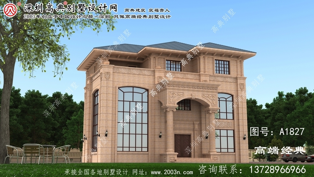 安澤縣歐式石材別墅設計圖紙