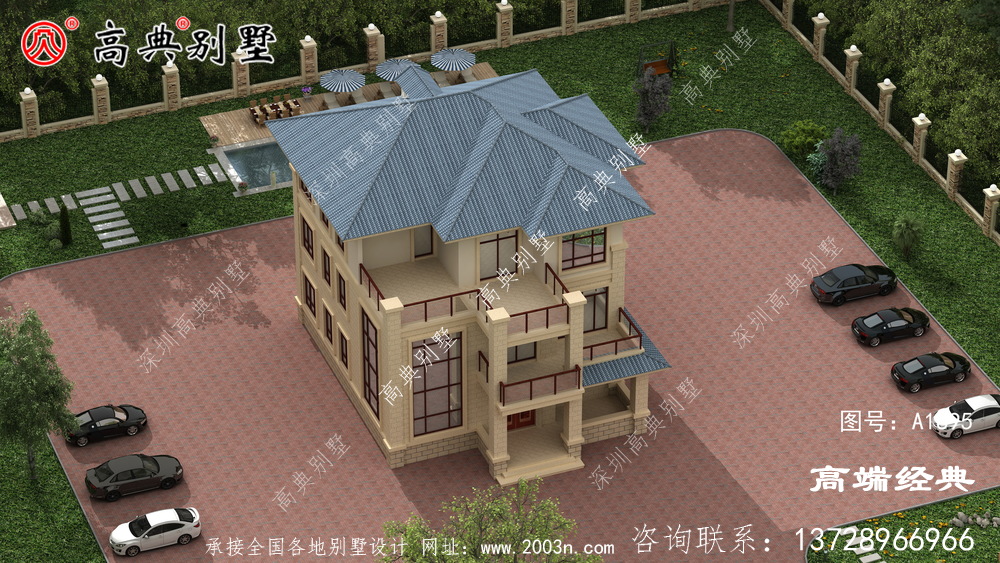 硯山縣鄉(xiāng)村三層別墅圖