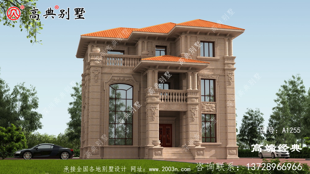 賀蘭縣三層歐式石材農村自建房