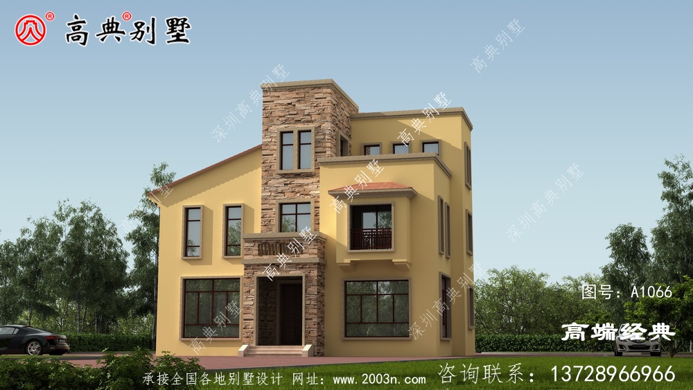 香港島農(nóng)村三層樓房設(shè)計圖