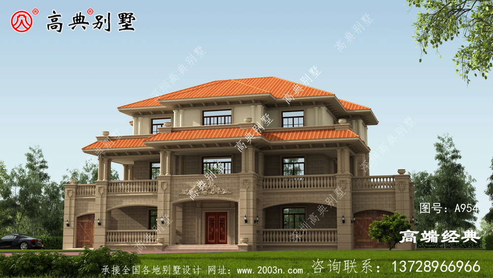 大同市歐式三層別墅設計圖以及戶型圖