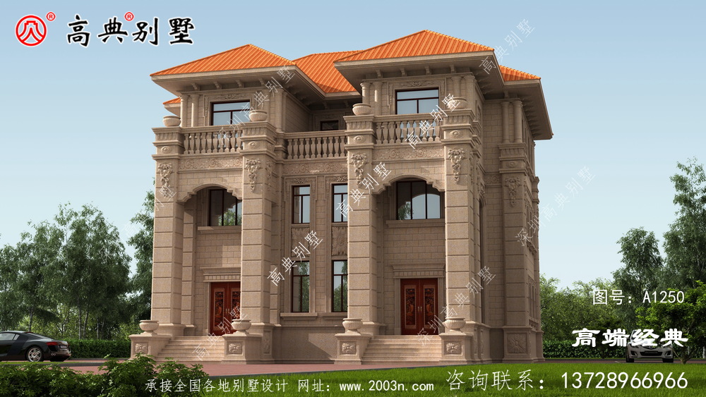 珠海市新農村實用現代的三層建筑設計圖紙帶外觀圖