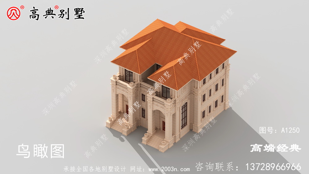 珠海市新農村實用現代的三層建筑設計圖紙帶外觀圖