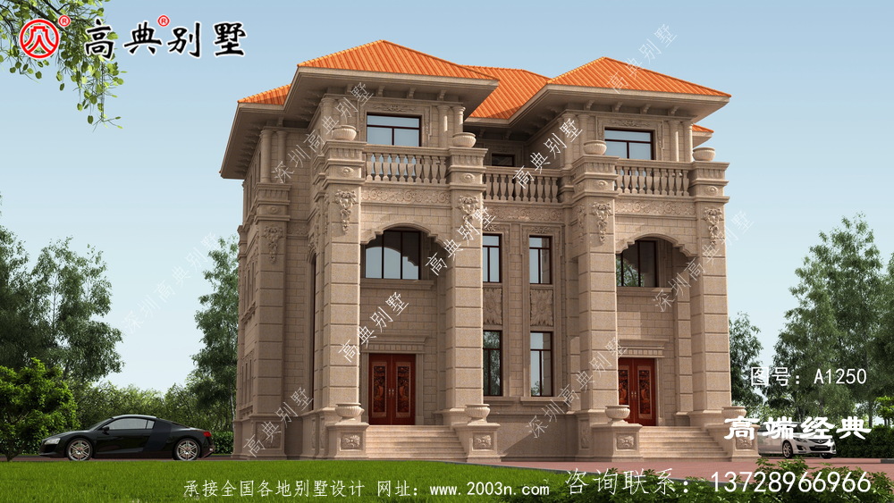 珠海市新農村實用現代的三層建筑設計圖紙帶外觀圖