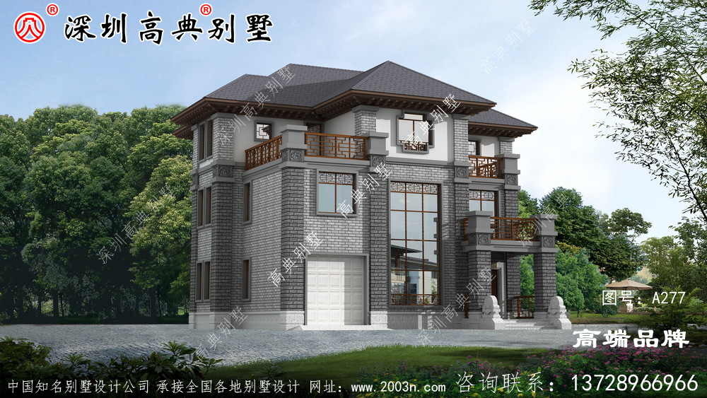 三層自建別墅設(shè)計圖，優(yōu)雅大氣，“名利”雙收