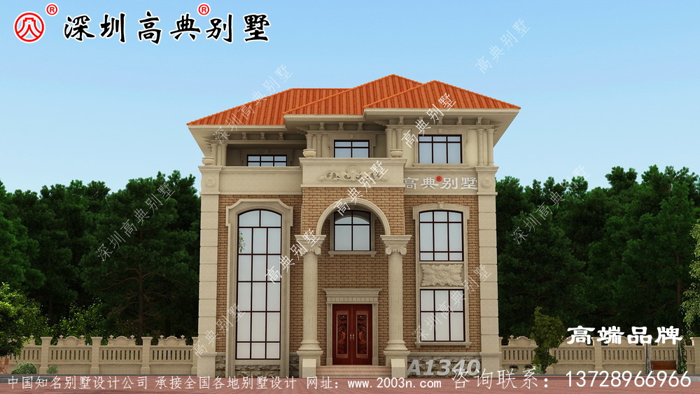 三層農村歐式別墅設計圖，設計別致、外觀亮麗