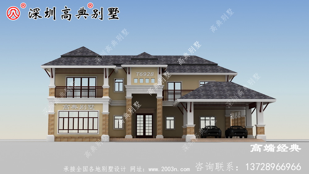 最新款二層別墅圖,外觀簡單漂亮,回鄉(xiāng)建房就選它