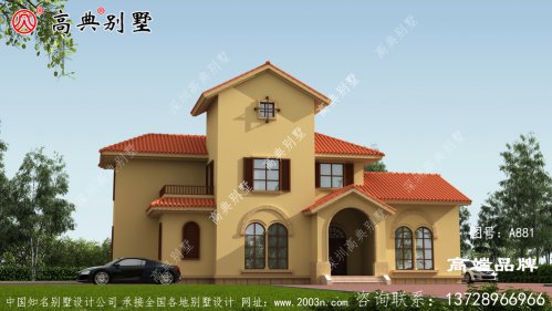 斜屋頂設計有利于別墅的排水 ，同時強調別墅精致的設計細節
