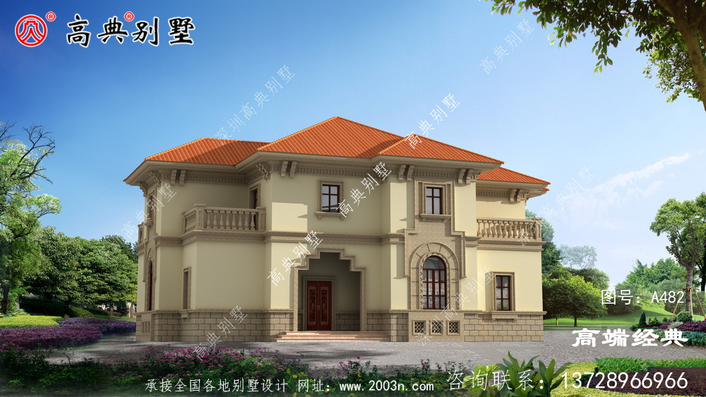 這樣帶車庫的兩層戶型在農村自建中顯得格外耀眼