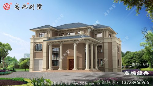 鄉村三層小別墅外觀效果圖設計圖紙，年輕人都喜歡的款式