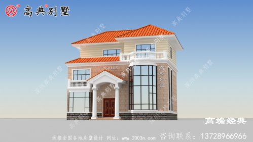 屋頂采用多個平頂，凹凸有致，層次分明